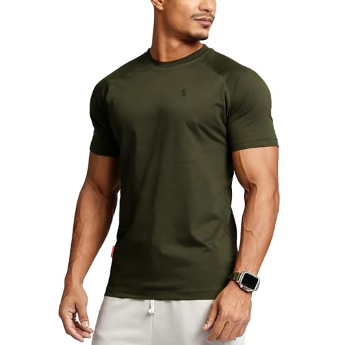 Image of Casual Short Sleeve Crew Neck Classic Wicking Breathable Fitness Muscle Athletic T Shirts Mens