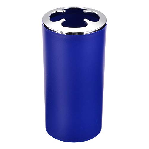 Zuvo 6 Pcs Plastic Bathroom Accessory Set Luxury Bath Accessories Bath Set Lotion Bottles, Toothbrush Holder, Tooth Mug, Soap Dish, Toilet Brush, Trash Can, Rubbish Bin (Royal Blue)