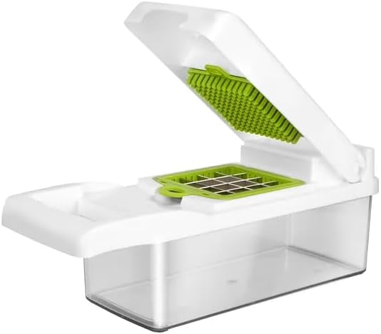 12 in 1 Vegetable Chopper with Container, Kitchen Food Slicer Dicer Grater, White and Green