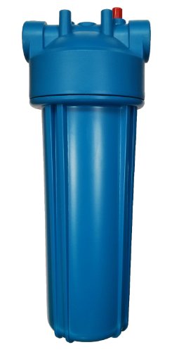 10" Water Filter Housing, 3/4" BSP Brass Ports with PRV, Standard size (Blue Bowl)