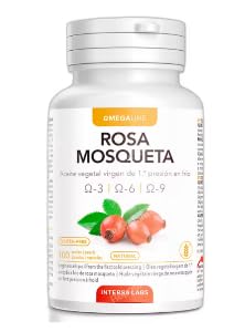 Rosa mosqueta de primera presión Esential Aroms, 100 perlas de gelatina blanda con omega 3-6-9