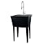 Black Tub, Stainless Steel Faucet