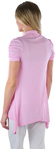 Image of ToBeInStyle Womens Open Front Casual Shrug Lightweight Layering Cardigan Sleeveless or Short Sleeve