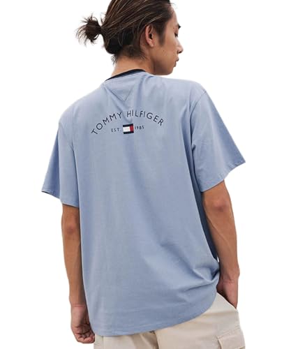 [トミーヒルフィガー] オンライン限定【ユニセックス】 80SリンガーTシャツ XM05140 SMALL ブルーDY5