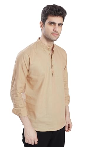 Image of DIVISIVE Men's Slim Fit Full Sleeves Cotton Short Kurta