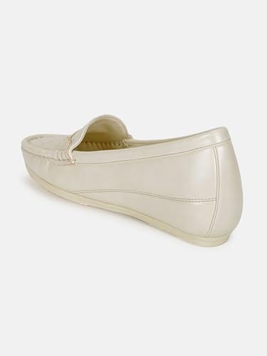Image of Marc Loire Women Comfortable Textured Wedge Loafer Shoes Casual & Formal Footwear