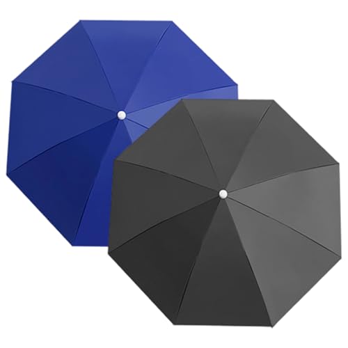 Pesoncarl 2Pcs Umbrella Hat Foldable Hands Free UV Protection Head Umbrella Hat for Men, Women Rainproof Adjustable Outdoor Caps for Fishing, Camping, Gardening