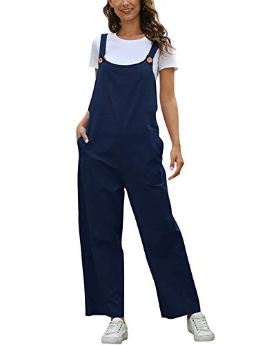 Damen Latzhose Denim - Lose Jeans Overalls | Straight Leg