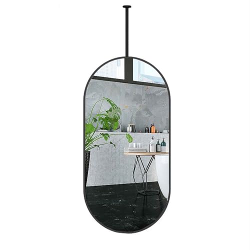 Miroir de plafond rectangulaire noir 40x80 suspendu pour miroir de rasage HD