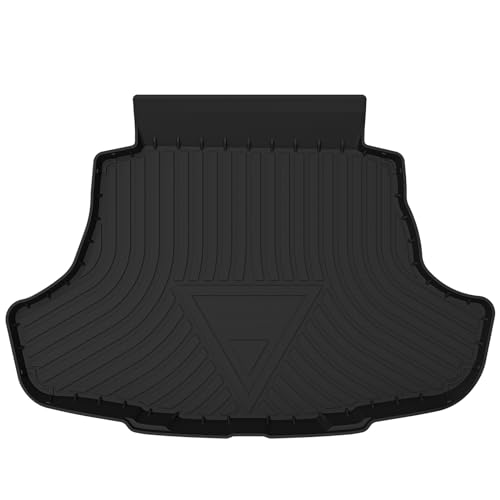3W Cargo Liner Fit Toyota Camry 2018-2024, TPE All Weather Custom Fit Floor Liner, 1st and 2nd Row Floor Mats and Trunk Mat, Black 6. Camry|18-24|Cargo Mat