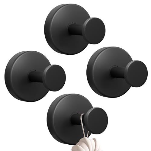 YUNISS 4 Pièces Crochet à Ventouse, Acier Inoxydable Crochets à Ventouse, Puissant Charge 5Kg, Sans Percage, Amovible, Réutilisable Crochet Mural, Pour...