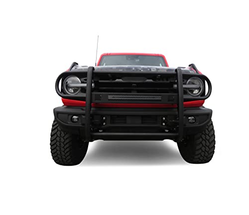 Image of Black Horse Beacon Grille brush Bumper Guard Modular Black Compatible with 2021-2026 Ford Bronco-BGFB21NL
