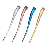 TOYZFRIENDY 4 piezas Cucharas Café de Acero Inoxidable con Mango Diseño Simple y Elegante Cucharillas para Postre Helado y Té Resistentes y Fáciles de Limpiar para Hogar y Reutilizable