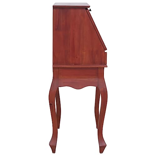 vidaXL Mahagoniholz Massiv Sekretär Schreibtisch Klassisch Bürotisch Arbeitstisch Schreibsekretär Schreibkommode Massivholztisch Braun 78x42x103cm