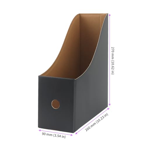 MUNGHOK 12 Stück Zeitschriftenhalter Pappe Schwarz, Stehsammler Pappe A4, Aktenhalter A4 Stehsammler Kraftpapier Schreibtisch Organizer für Datei Ordner Bürobedarf