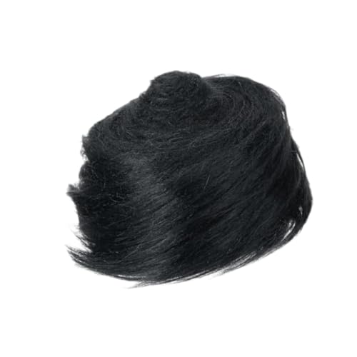 Dickly 人工毛皮生地 ふわふわコスチューム用品 DIY ソフトトイ 人工生地 ノームのひげの毛の衣類用シャギーファー生地, 黒