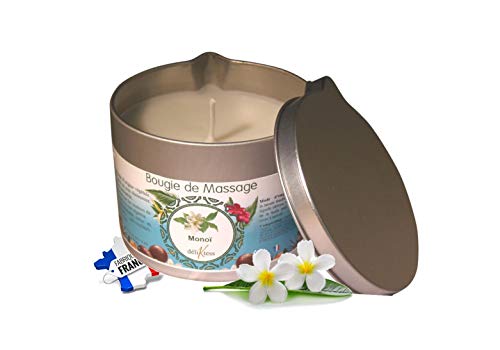 déliktess® - Bougie de massage Végétale 175 ml - parfums au choix : Monoï - Noix de Coco - Fleur d'Oranger ou Vanille- Fabriquée en France (Monoï)