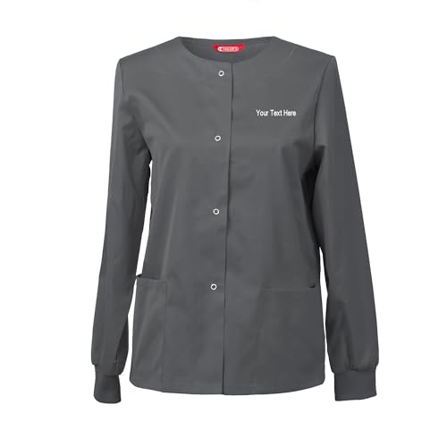 TAILOR'S Personalizado Personalizable Bordado Chaqueta de Calentamiento Frontal para Mujer Sanitarios, Ropa de Trabajo para Mujer Warm Up Chaqueta Laboral Médico Enfermera Limpieza Sanidad Hostelería