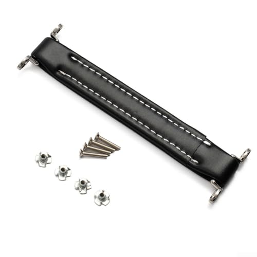 Guitar Case Handle with Screw Kit, Vintage Classic Brown Leather Guitar Handle, Leather Handle for FD for Amplifiers Guitar Audio Speaker, Guitar Handle Replacement Parts(Black)