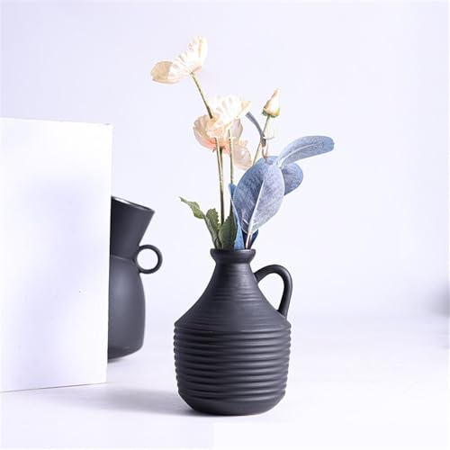 Vase en céramique noir stable pour éviter les fuites d'eau dans le salon - 6