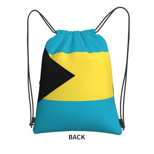Flag of the Bahamas Drawstring backpack sports gym bag waterproof material suitable for gym shopping sports yoga, travel.2