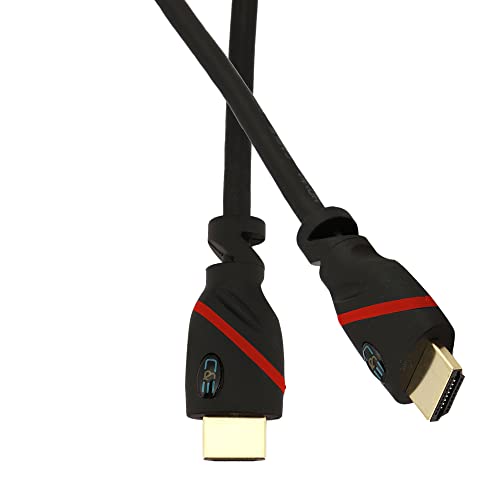 Image of C & E Gold-Plated SOFT-PVC High-Speed HDMI Cable with ARC (10 Feet) Supports Ethernet 1.4V, 3D, 4K video,1080P, (Black /RED)