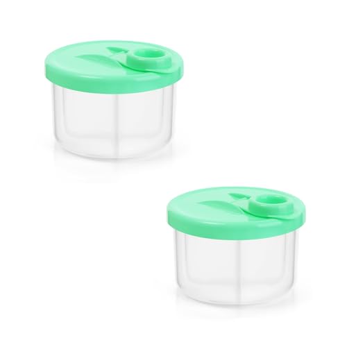 Image of Accmor Baby Formula Dispenser On The Go, Non-Spill Rotating Three-Compartment Formula Container to Go, Milk Powder Kids Snack Container for Infant Toddler Travel, Green, 2 Pack