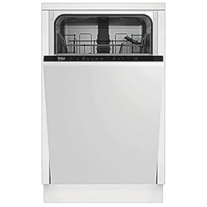 Beko – DIS28023, inbouwvaatwasser, 10 couverts, A++, compact (45 cm), LCD, koud, warm, hete lucht, 10 couverts zwart/wit