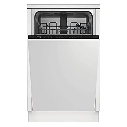 Beko - DIS28023, Lavastoviglie da incasso, 10 coperti, A++, compatta (45 cm), LCD, freddo, caldo, aria calda, 10 coperti Nero/Bianco