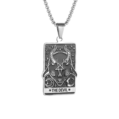 Pendentif tarot gothique avec grosse chaîne pour sublimer vos looks alternatifs