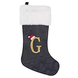 【Conception spéciale】 Bas de Noël brodés monogramme uniques, aspect fait à main et style luxueux font que ces bas de Noël brodés monogramme se démarquent des autres bas.