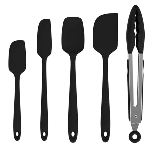 Reviews de Palas para servir espárragos al mejor precio. 43 U Chef Juego de 4 Espátulas de Silicona de Cocina con Diseño Antiadherente, Espátulas para Hornear con Pinzas para Cocina, Utensilios de Cocina Resistentes al calor