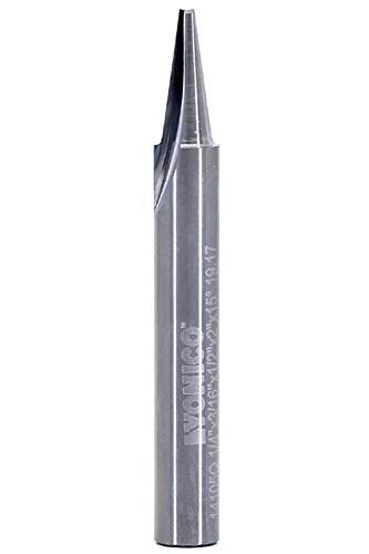 Image of YONICO Router Carving Bits CNC Engraving Solid Carbide V Groove 15 Degree 1 /16-Inch Flat Point 1 /4-Inch Shank 14105q