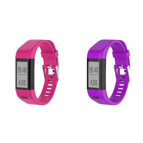 2 pulseras compatibles con Garmin Vivosmart HR+ pulseras mujer hombre deporte impermeable correa de repuesto de silicona para Garmin Vivosmart HR Plus