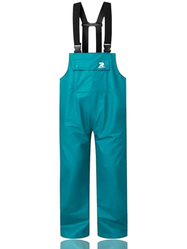 RainRider Rain Pants for Men Women Waterproof Rain Gear Bib Overalls Trousers for Fishing Hunting(Blue Green,XXX-Large)