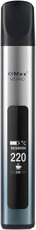 Xmax V3 Pro Dry Herb Vaporizer Kit - Herbs, Concentrate & Oil, Isolated Air Path, Removable Battery, Aluminium Body, USB-C - Four Colours (Silver)