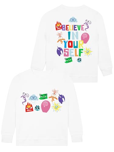 Disney Inside Out 2 Movie Girls Sweatshirt | Girls Jumpers | White 3-4 Years