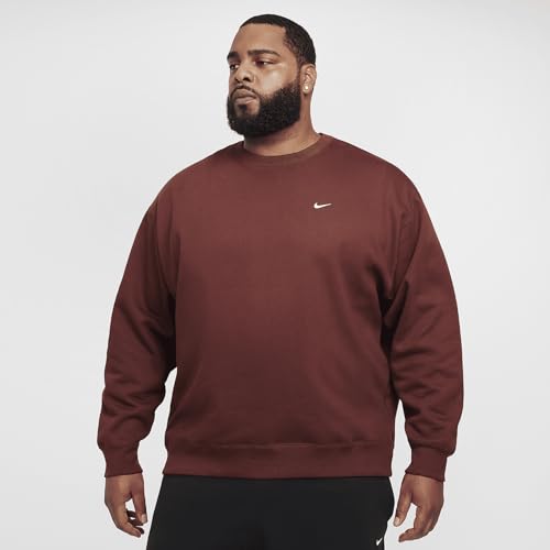 Nike Solo Swoosh Crew sweat pull marron DX1361-231 molleton col rond - 5