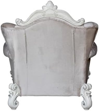 Acme Versailles Chair in Ivory Velvet & Bone White