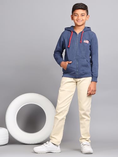 Image of ZION Hoodies for Boys - Cotton Hoodies Sweatshirt with Zipper | Solid & Regular Fit with Embroidery | Long Sleeve | for Every Occasion | Multiple Sizes & Colors (Pack of 1)