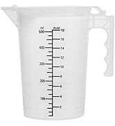 Kichvoe Measuring Pitcher, 500ml Plastic Graduated Measuring Cup with Lid and Spout Mixing Pitche...