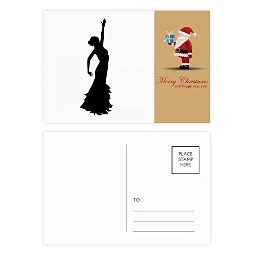 Cartes postales danse folklorique Père Noël pour vœux de fin d'année réussis