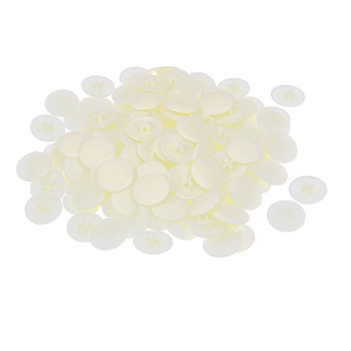 Aexit 6mm Phillips Weatherproofing 17mm Head Dia Screw Plastic Cap Cover Off Window Insulation Kits White 100PCS