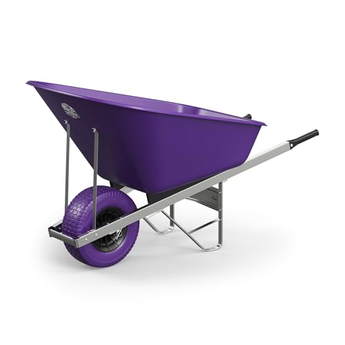 Agri Barrow Brouette en plastique de 160 litres avec pneus anti-crevaison – Violet, idéale pour les équestres, les jardiniers, les entretiens de cour et de...