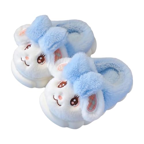 Zapatillas de Conejito para Niñas Zapatillas Cálidas Suaves y Esponjosas con Espuma Viscoelástica Forro de Peluche y Suela de Goma Antideslizante para Interior y Exterior Hausschuhe Azul 34/35 EU