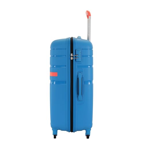 Image of American Tourister Upland Sport 68 CM Medium Checkin Polypropylene (PP) Hard 4 Wheels Spinner Luggage /Suitcase /Trolley Bag for Travel (Mediterranian Blue)