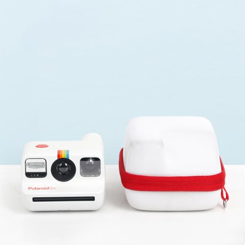 MUZIRI KINOKOO Case Compatible for Polaroid GO Camera - Hard EVA Polaroid GO Camera Case Carrying Protective Case - Shockproof Storage Travel Cover with Wrist Strap - White