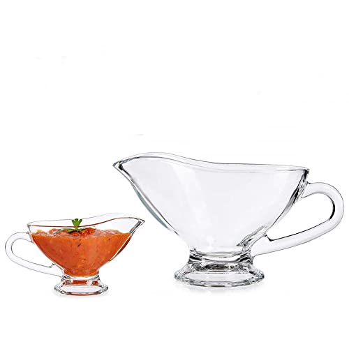 Sauciere Glas Soßenkanne Saucenkanne Sauce Schale mit Ausguß 300 ml Cover
