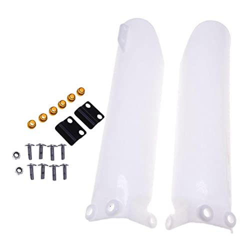 Protège fourche avant garde glissières blanc antichoc pour préserver la robustesse mécanique.