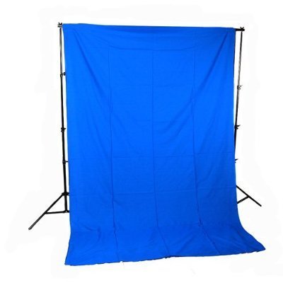 CowboyStudio Photography 5 X 10ft Blue Muslin Backdrop with One Section Telescoping Crossbar, Background Support System